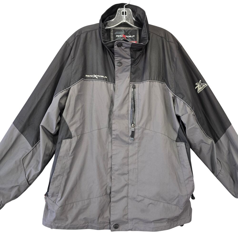 ZeroXposur Gray Black Winter Coat Men Size M Dual Full Zip Long Sleeve Outerwear